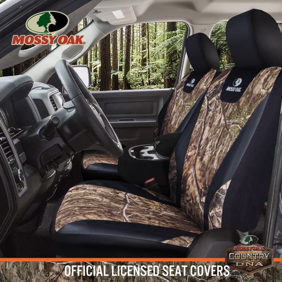 Mossy Oak 2PC Low Back Car Seat Covers Leather Black - Universal Fit, 1901SC01