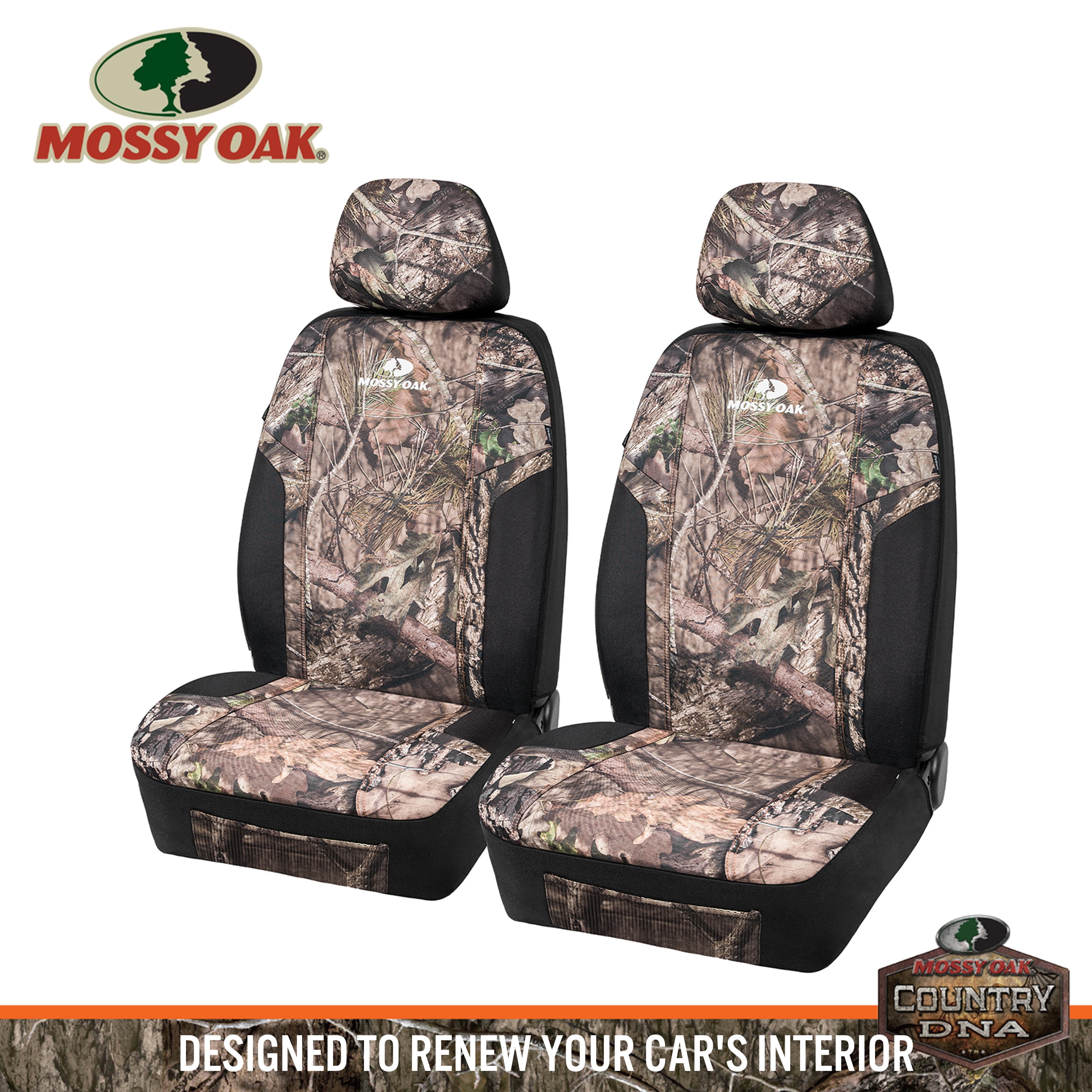 MOSSY Oak Low Back Camo Seat Covers, Airbag Compatible, Universial Fit - Made with Premium Rip-Stop Oxford Fabric