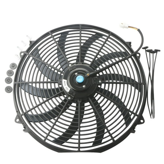 MOSTPLUS 16 inch Universal Slim Fan Push Pull Electric Radiator Cooling 12V w/ Mount Kit