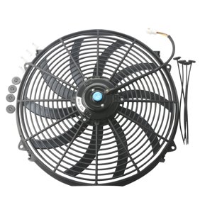 MOSTPLUS 16 بوصة مروحة نحيفة عالمية دفع سحب المبرد الكهربائي التبريد 12V ث / طقم التركيب