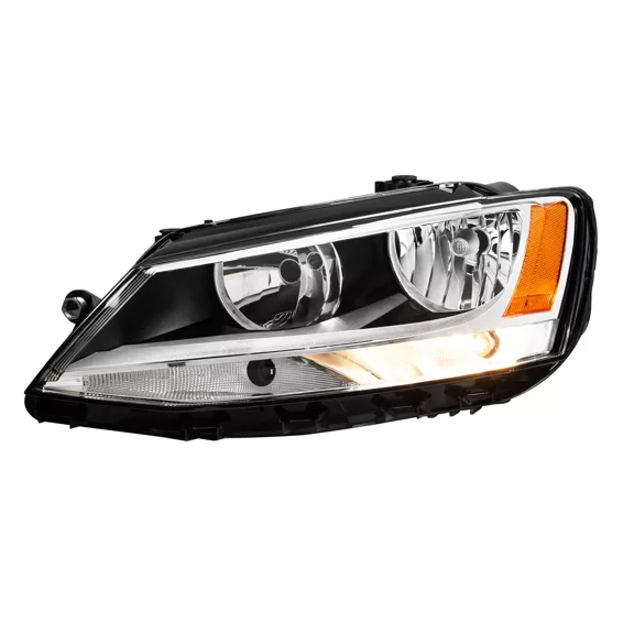MOSTPLUS 1PC Driver LH Side Headlight Assembly for 2011-2018 VW Jetta Halogen Models
