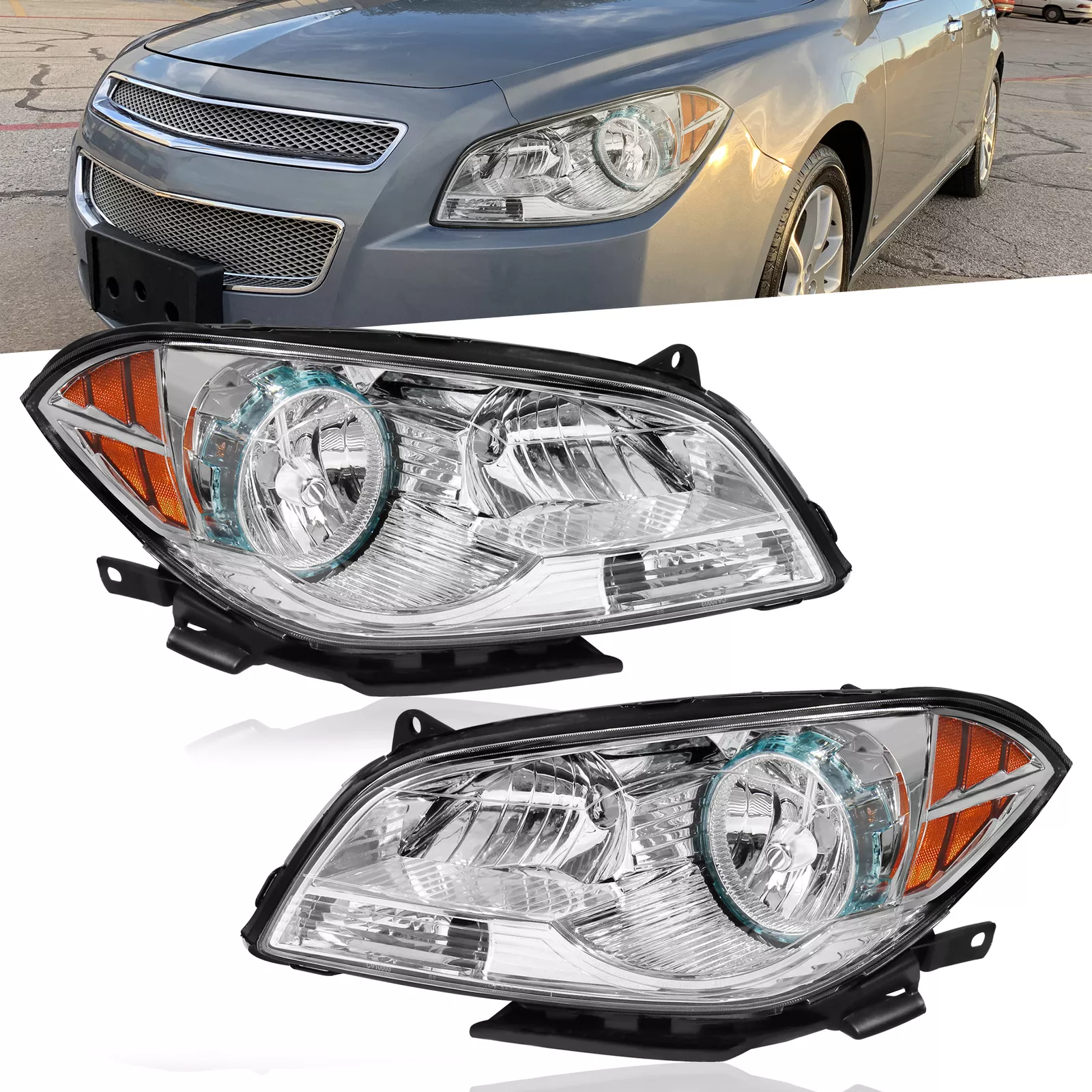 Torchbeam Headlight Assembly For 2008-2012 Chevy Malibu 4