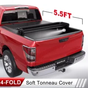 MOSTPLUS 5.5FT 4-Fold Soft Truck Bed Tonneau Cover for 2004-2015 Nissan Titan Waterproof