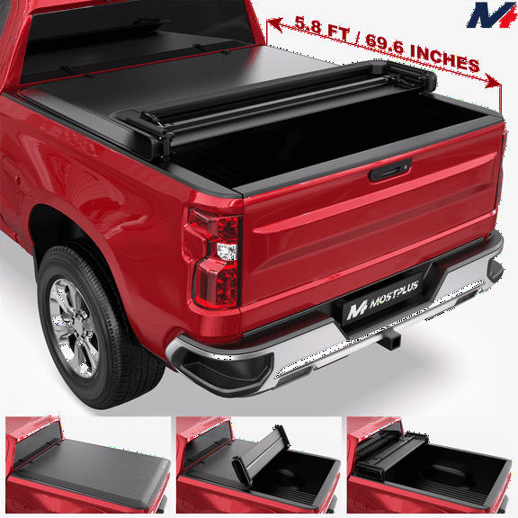 MOSTPLUS 4 Fold 5.8FT Bed Soft Truck Tonneau Cover for 19-26 Chevy Silverado GMC Sierra