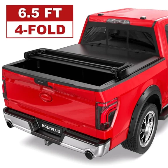 MOSTPLUS 4-Fold 6.5FT Soft Truck Bed Tonneau Cover for 2009-2014 Ford F150 Waterproof