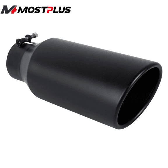 MOSTPLUS 4" Inlet 6" Outlet 15" Length Stainless Steel Diesel Car Exhaust Tip Bolt-on
