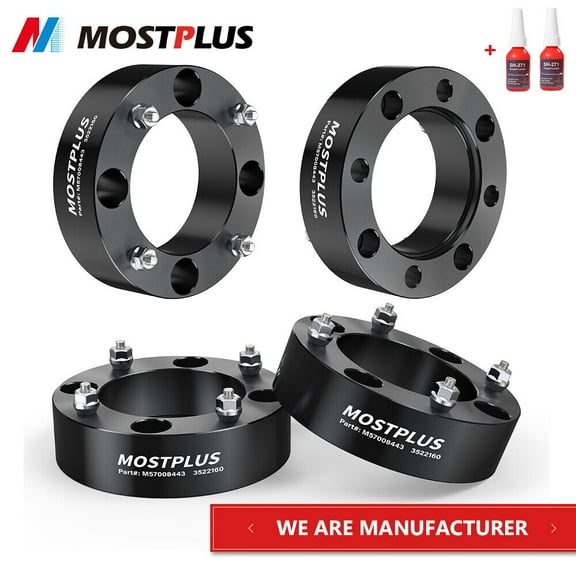 MOSTPLUS 4PCS 2" Thick 4x156 ATV Wheel Spacers 3/8" x24 for Polaris Ranger RZR Sportsman
