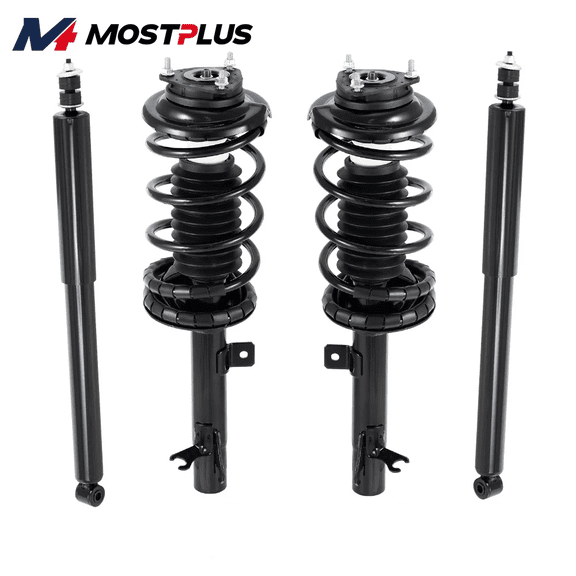 MOSTPLUS 4PCS Front+Rear Shocks Struts w/ Coil Spring Assembly for 2000-2005 Ford Focus