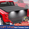 thumbnail image 1 of MOSTPLUS 5.5FT 3-Fold Hard Tonneau Cover for 2015-2026 Ford F150 F-150 Truck Bed W/ Lamp, 1 of 7