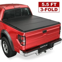 MOSTPLUS 5.5FT Hard Tonneau Cover 3-Fold for 2015-2023 Ford F150 Truck Bed W/ Lamp