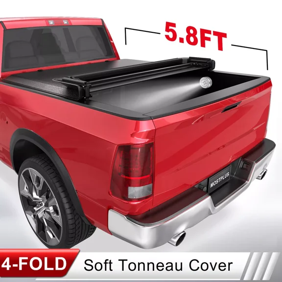 MOSTPLUS 5.7 4-Fold Truck Bed Tonneau Cover for 2009-26 Dodge Ram 1500 W/o Ram Box