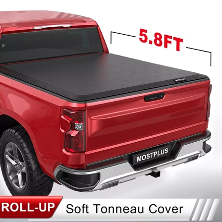 MOSTPLUS 5.8FT Soft Roll Up Bed Tonneau Cover for 2007-2024 Chevy Silverado/GMC Sierra 1500