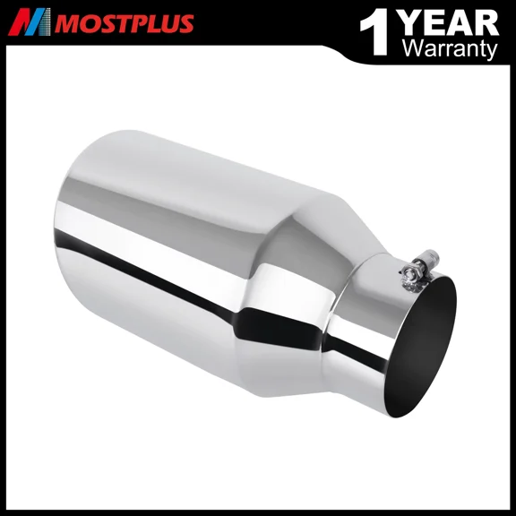 MOSTPLUS 5"Inlet 8"Outlet 15" Long Overall Length Steel Rolled Edge Exhaust Tip