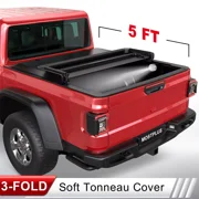 MOSTPLUS 5FT Tri-Fold/3 Fold Soft Truck Bed Tonneau Cover for 2020-2024 Jeep Gladiator JT