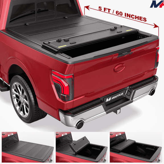 MOSTPLUS 5FT 4-Fold Truck Bed Tonneau Cover for 2019-2026 Ford Ranger Half Low-Profile (Not for 2024)