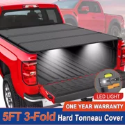MOSTPLUS 5FT Tri-Fold Truck Beds Cover for 2019-2025 Ford Ranger Hard Solid Tonneau Cover