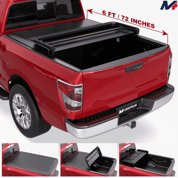 MOSTPLUS 6FT 3-Fold Soft Truck Bed Tonneau Cover for 2006-2026 Nissan Frontier Waterproof