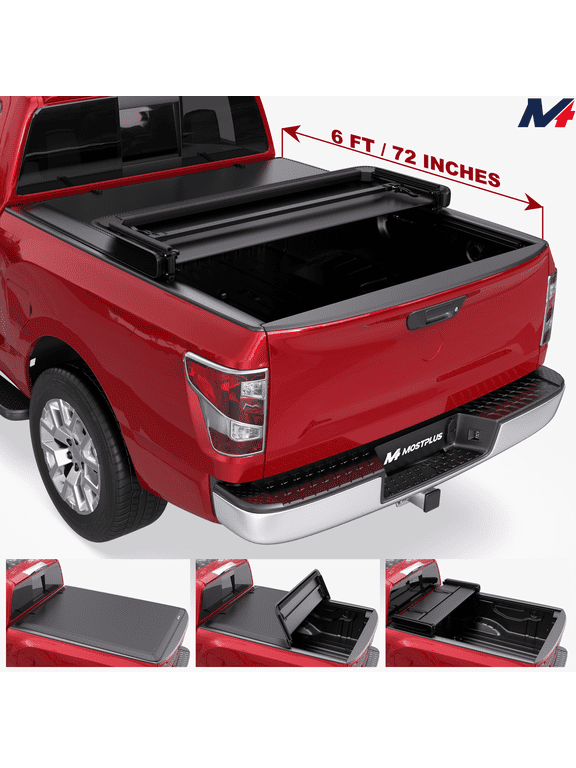 6FT 3-Fold Soft Truck Bed Tonneau Cover for 2006-2026 Nissan Frontier Waterproof