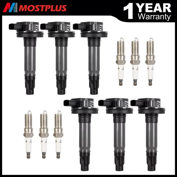 MOSTPLUS 6PCS Ignition Coils w/ Spark Plugs for Ford Edge Explorer F-150 Lincoln MKT MKS