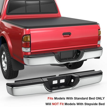 MOSTPLUS Chrome Rear Steps Bumper Assembly for 2000-2006 Toyota Tundra Standard Bed