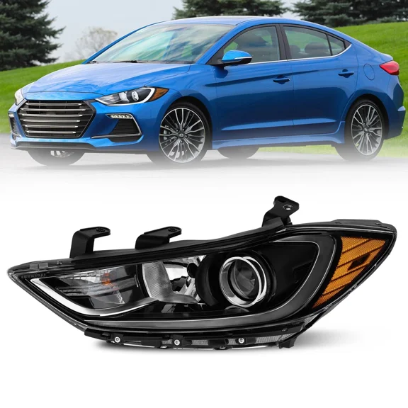 MOSTPLUS Driver Side Projector Headlights Assembly for 2017 2018 Hyundai Elantra Halogen