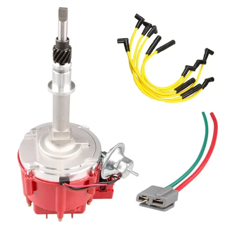 MOSTPLUS For AMC JEEP INLINE/ CJ7/CJ5/Cherokee 4.2L I6 New Distributor & 6pcs Wires