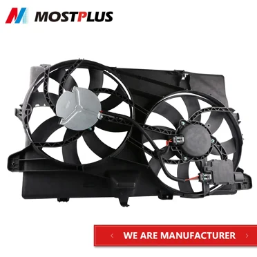 MOSTPLUS Front Dual Radiator Cooling Fan Assembly for 2007-2015 Ford Edge Lincoln MK