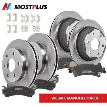 MOSTPLUS Front & Rear Disc Rotors w/ Brake Pads for 1999-06 Chevy Silverado GMC Sierra 1500