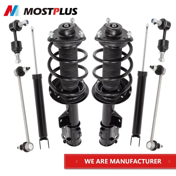 MOSTPLUS Front & Rear Strut Shocks Sway Bars for 12-14 Hyundai Sonata Kia Optima 2.4L 2.0L