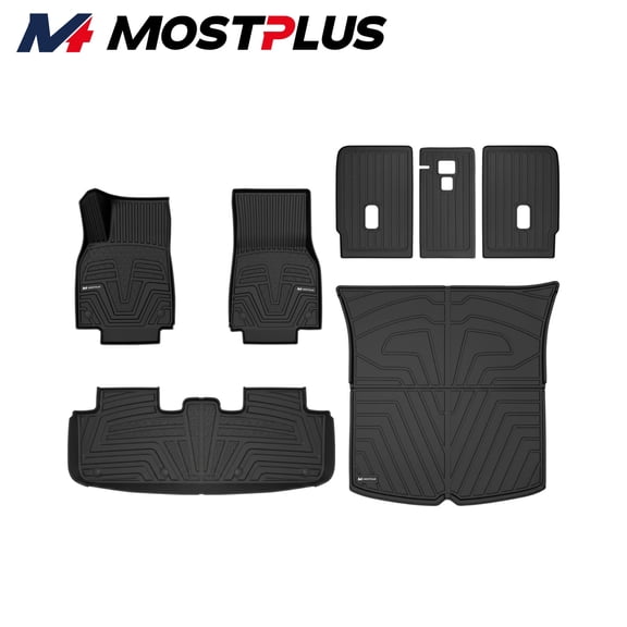 MOSTPLUS Front & Rear TPE Floor Mats For 2025 2026 Tesla Model Y 5-Seat Trunk Liner New