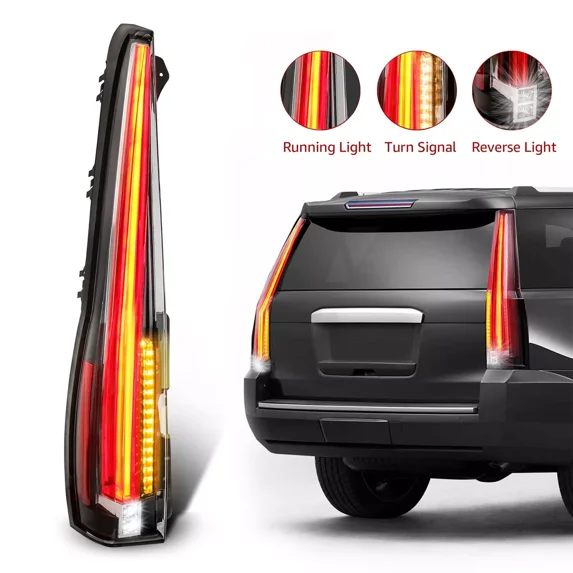 MOSTPLUS Left LED Tail Lights Rear for 2007-2014 Tahoe GMC Yukon Chevy Chevrolet Suburban