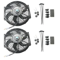 MOSTPLUS Pair 10 inch Universal Slim Fan Push Pull Electric Radiator Cooling 12V Mount Kit