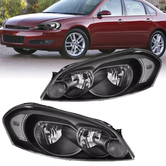 MOSTPLUS Pair Front Lamps Headlights Assembly for 06-13 Chevy Impala 06-07 Montee Carlo