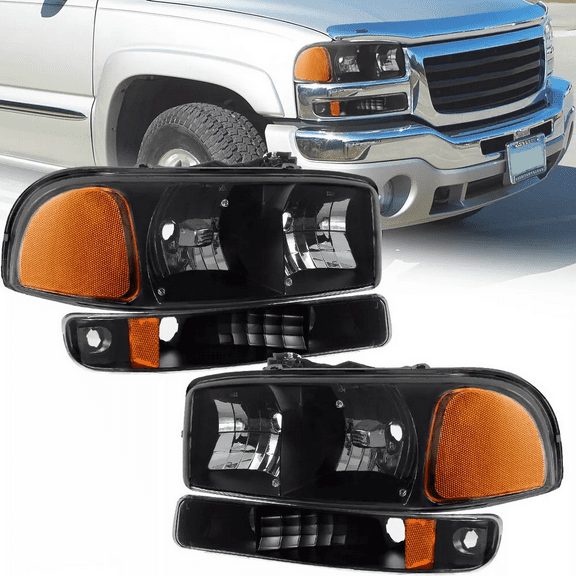 MOSTPLUS Pair Headlights for 1999-2006 GMC Sierra 1500 2500 Yukon 1500 2500 XL Left & Right