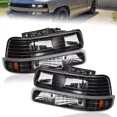 thumbnail image 1 of MOSTPLUS Pair Headlights w/ Bumper Light for 99-02 Chevy Silverado 00-06 Tahoe Suburban, 1 of 9