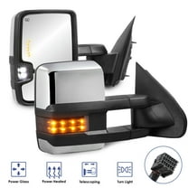 MOSTPLUS Pair Power Heated Tow Mirror for 14-18 Silverado Sierra 1500 15-18 2500HD 3500HD