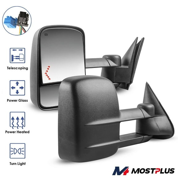 MOSTPLUS Pair Power Heated Tow Mirrors for 2003-2006 Chevy Silverado 1500 2500HD 3500HD