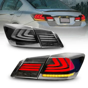 MOSTPLUS Pair Smoke/Tinted LED Tail Lights Rear Brake Lamp for 2013-2015 Honda Accord