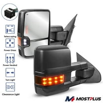 MOSTPLUS Power Fold Heated Tow Mirrors w/ Turn Signal for 2014-2018 Silverado Sierra 1500
