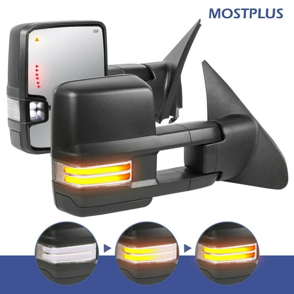 MOSTPLUS Power Heated Tow Mirror for 08-17 Toyota Sequoia 07-21 Tundra Sequential Signal