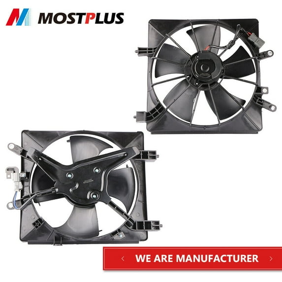MOSTPLUS Radiator AC Condenser Cooling Fan for 2001-2005 Honda Civic 1.7L Left & Right