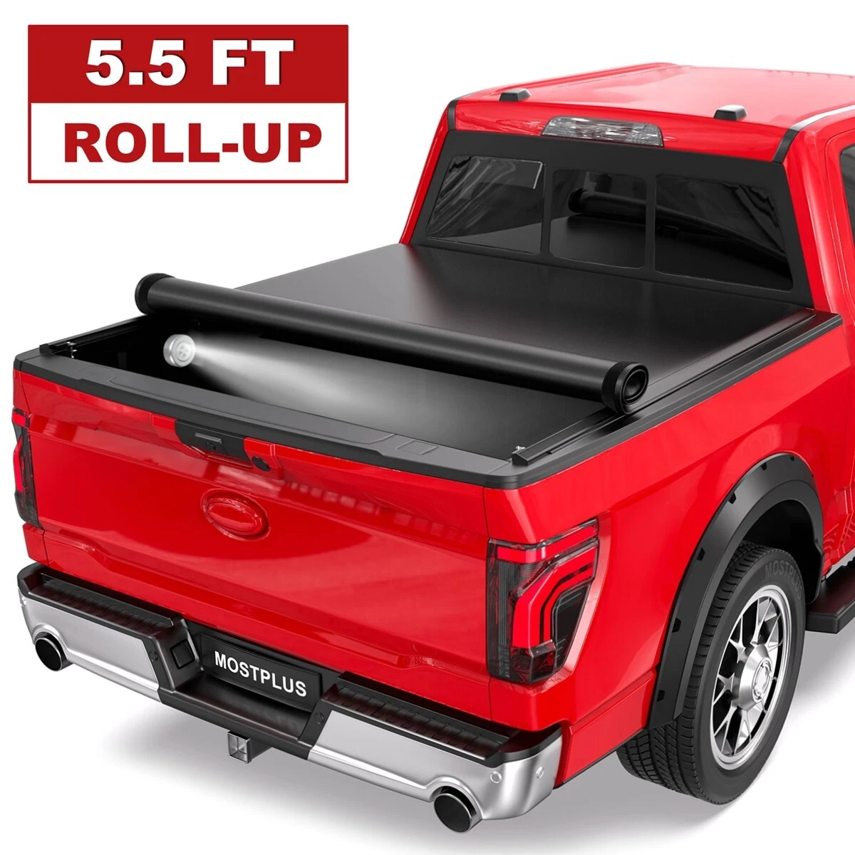 MOSTPLUS Roll-Up 5.5FT/5.6FT Soft Vinyl Tonneau Cover for 2015-2025 2026 Ford F150 Truck Bed