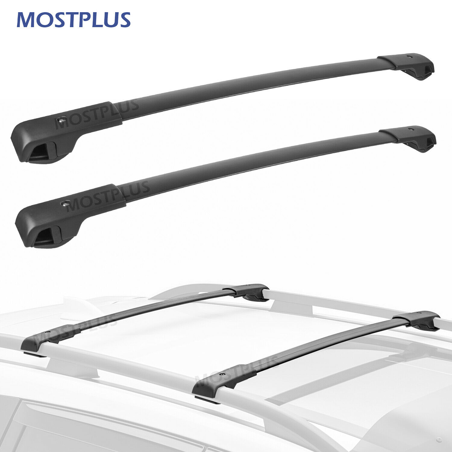 Silver Roof Rack Cross Bars Carrier Kit for 20142019 Nissan Rogue w/ Roof Rails