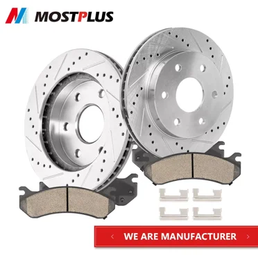 MOSTPLUS Set(2) Front Disc Rotors Brake Pads for 2002-06 Escalade 1999-04 Silverado 1500