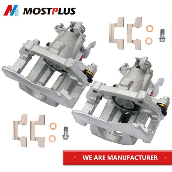 MOSTPLUS Set(2) Rear Brake Calipers w/ Bracket for 2005-2014 Ford Mustang 3.7L 4.0L 4.6L