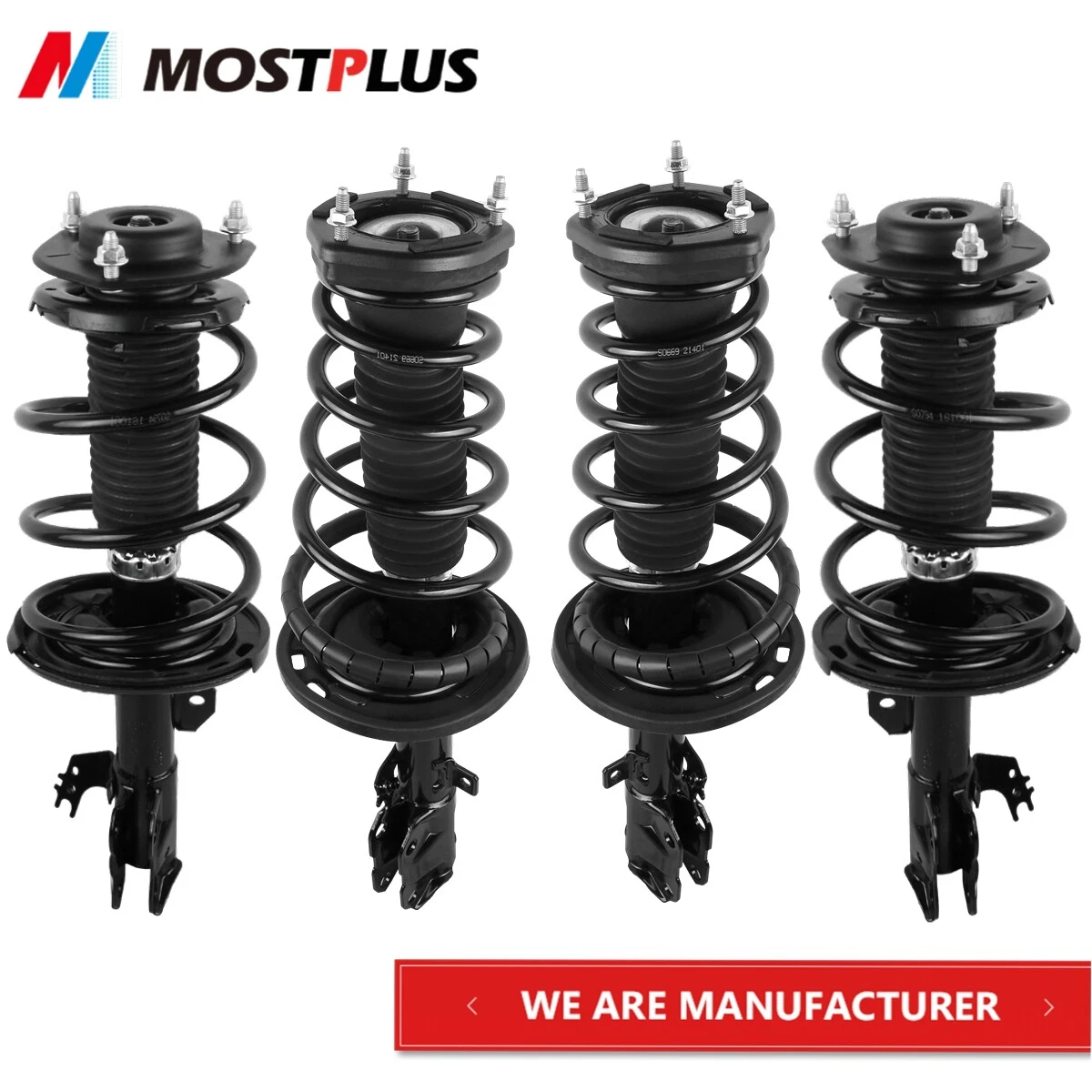 MOSTPLUS Set(4) Front & Rear Complete Strut Assembly for 2012-2017 Toyota Camry Sedan FWD