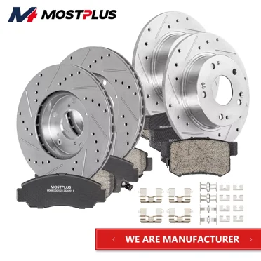 MOSTPLUS Set(4) Front & Rear Disc Brake Rotor Ceramic Brake Pad for 03-07 HONDA Accord 2.4L