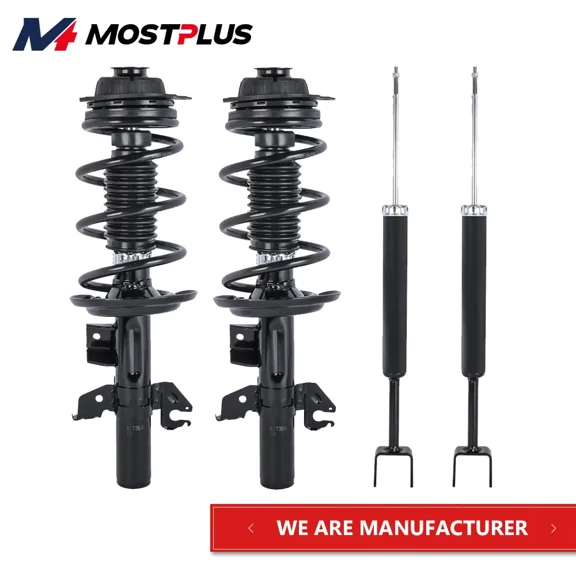 MOSTPLUS Set(4) Front & Rear Struts Shocks & Coil Springs for 2013-2016 Dodge Dart