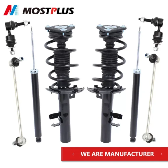 MOSTPLUS Set(8) Front & Rear Struts Shocks w/ Sway Bars for 2013-2018 Ford Focus S SE