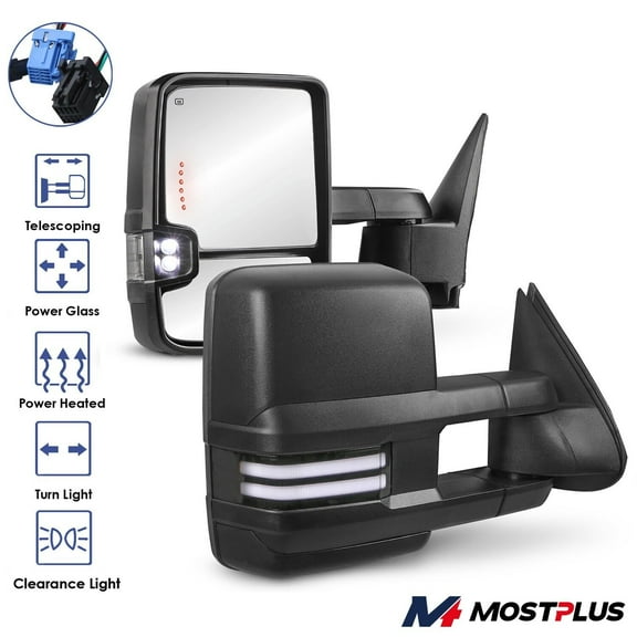 MOSTPLUS Tow Mirrors Power Heated for 03-07 Chevrolet Silverado GMC Sierra Left & Right